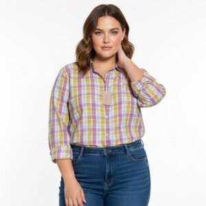 Evy's tree, the Army shirt, new casual button front. Size 1X